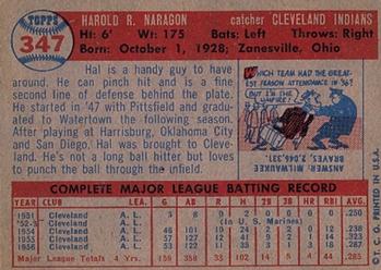 Hal Naragon  baseball card collectible - Main Image 2