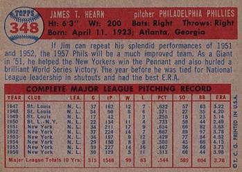 Jim Hearn  baseball card collectible - Main Image 2