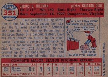 Dave Hillman  baseball card collectible - Main Image 2