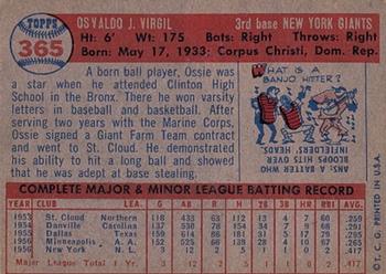 Ossie Virgil  baseball card collectible - Main Image 2