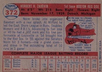 Norm Zauchin  baseball card collectible - Main Image 2
