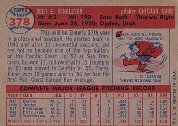 Elmer Singleton  baseball card collectible - Main Image 2
