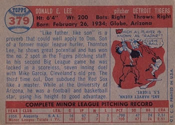 Don Lee  baseball card collectible - Main Image 2