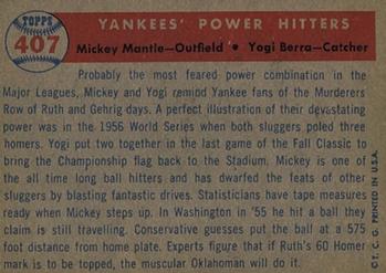 Yankees’ Power Hitters (Mickey Mantle / Yogi Berra)  baseball card collectible - Main Image 2