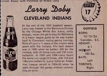 Larry Doby  baseball card collectible - Main Image 2