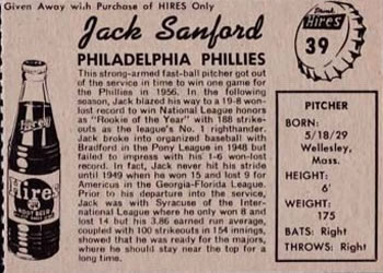 Jack Sanford  baseball card collectible - Main Image 2