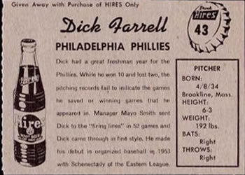 Dick Farrell  baseball card collectible - Main Image 2