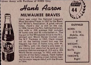 Hank Aaron  baseball card collectible - Main Image 2