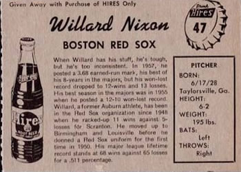 Willard Nixon  baseball card collectible - Main Image 2