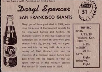 Daryl Spencer  baseball card collectible - Main Image 2