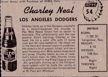 Charley Neal  baseball card collectible - Main Image 2