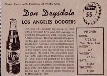 Don Drysdale  baseball card collectible - Main Image 2