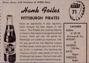 Hank Foiles  baseball card collectible - Main Image 2