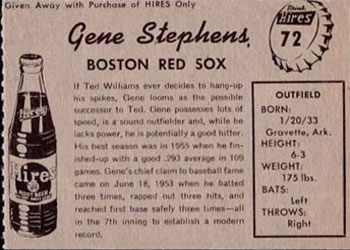 Gene Stephens  baseball card collectible - Main Image 2