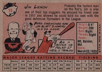 Jim Lemon  baseball card collectible - Main Image 2