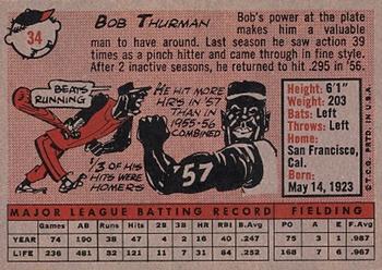 Bob Thurman  baseball card collectible - Main Image 2