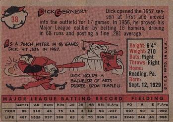 Dick Gernert  baseball card collectible - Main Image 2