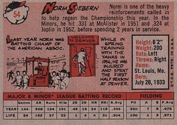 Norm Siebern  baseball card collectible - Main Image 2