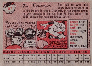Tim Thompson  baseball card collectible - Main Image 2