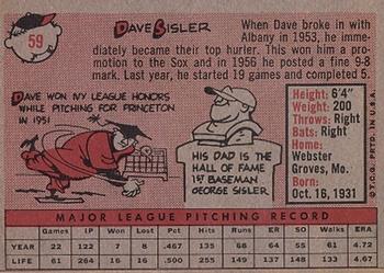 Dave Sisler  baseball card collectible - Main Image 2