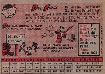 Del Ennis  baseball card collectible - Main Image 2