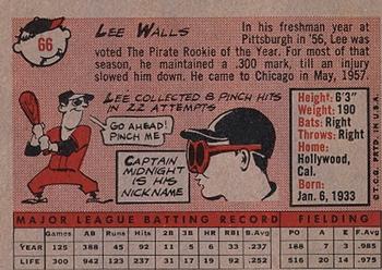 Lee Walls  baseball card collectible - Main Image 2