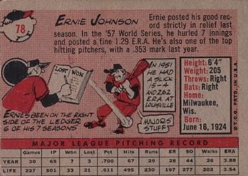 Ernie Johnson  baseball card collectible - Main Image 2