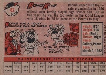 Ronnie Kline  baseball card collectible - Main Image 2