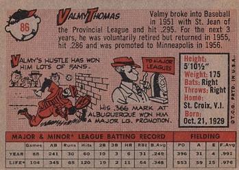 Valmy Thomas  baseball card collectible - Main Image 2