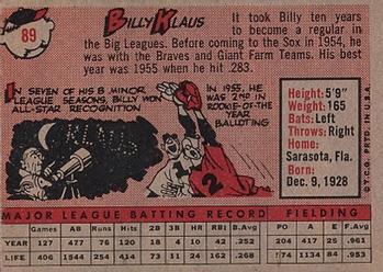 Billy Klaus  baseball card collectible - Main Image 2