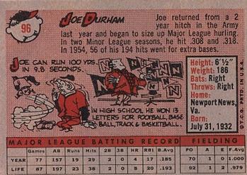 Joe Durham  baseball card collectible - Main Image 2
