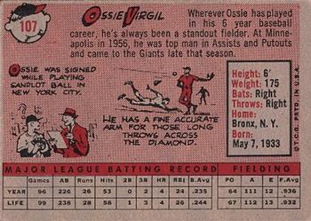 Ossie Virgil  baseball card collectible - Main Image 2