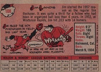 Jim Landis  baseball card collectible - Main Image 2