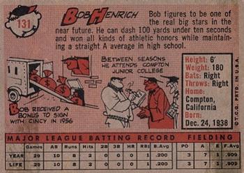 Bob Henrich  baseball card collectible - Main Image 2