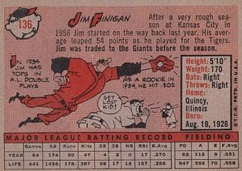 Jim Finigan  baseball card collectible - Main Image 2