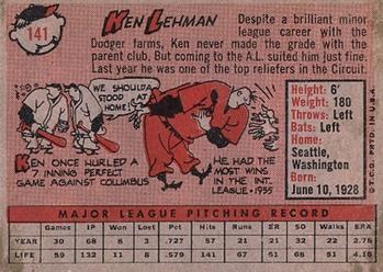 Ken Lehman  baseball card collectible - Main Image 2