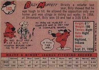 Billy Muffett  baseball card collectible - Main Image 2