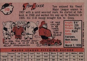 Tom Acker  baseball card collectible - Main Image 2