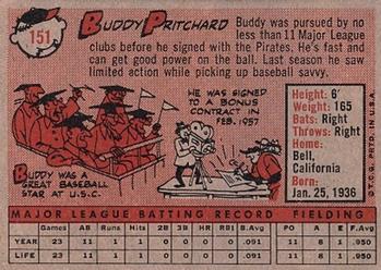 Buddy Pritchard  baseball card collectible - Main Image 2