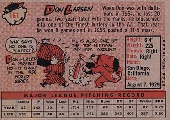 Don Larsen  baseball card collectible - Main Image 2