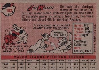 Jim Wilson  baseball card collectible - Main Image 2