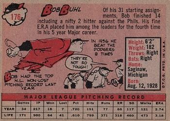 Bob Buhl  baseball card collectible - Main Image 2