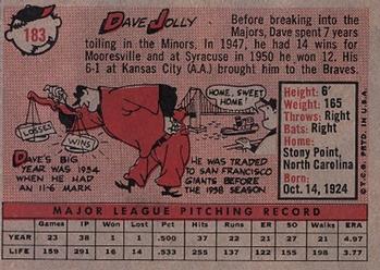 Dave Jolly  baseball card collectible - Main Image 2