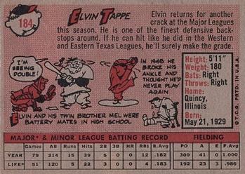 Elvin Tappe  baseball card collectible - Main Image 2