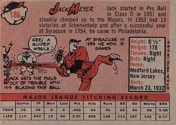Jack Meyer  baseball card collectible - Main Image 2