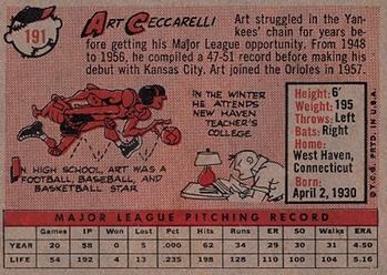Art Ceccarelli  baseball card collectible - Main Image 2