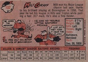 Milt Graff  baseball card collectible - Main Image 2