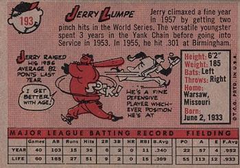 Jerry Lumpe  baseball card collectible - Main Image 2