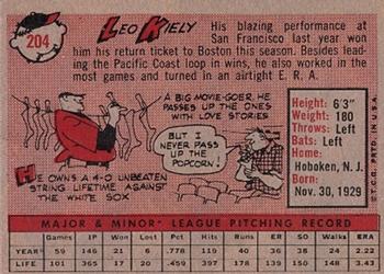 Leo Kiely  baseball card collectible - Main Image 2