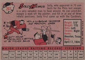 Solly Hemus  baseball card collectible - Main Image 2